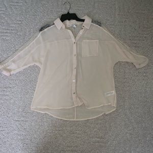 A button down polo long sleeve top